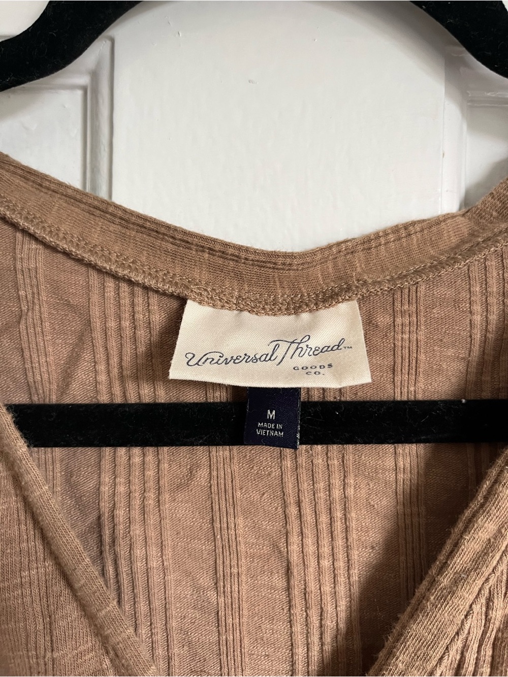 Universal Thread Ribbed Button-Front Tank Top in Brown - Picture 2 of 3